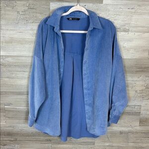 Zara Men's Light Blue Shirt Jacket